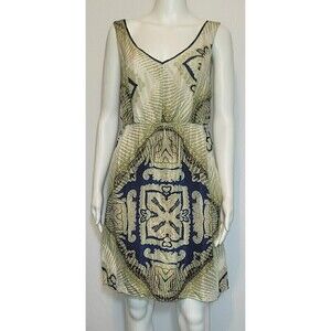 Anthropologie Edme & Esyllte Silk Lace Trim Boho Sheath Dress - Size M